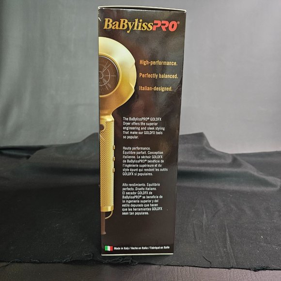 BaByliss PRO Gold FX Hair Dryer Turbo Gold Edition Professional W/Attachments NI - Picture 5 of 7